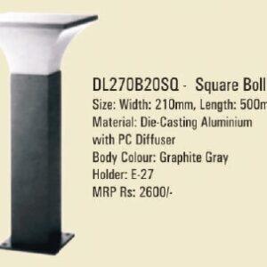 DL270B20SQ - Square Bollard  (Body color:-Graphite Gray)