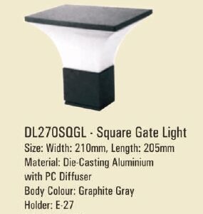 DL270SQGL - Square Gate Light (Body color:-Graphite Gray)