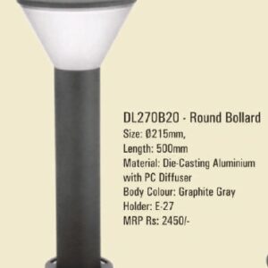 DL270B20 - Round Bollard (Body color:-Graphite Gray)