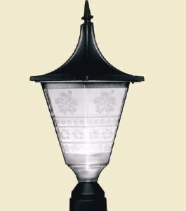 DP222T - Post Top Lantern  (Body color:-Black)